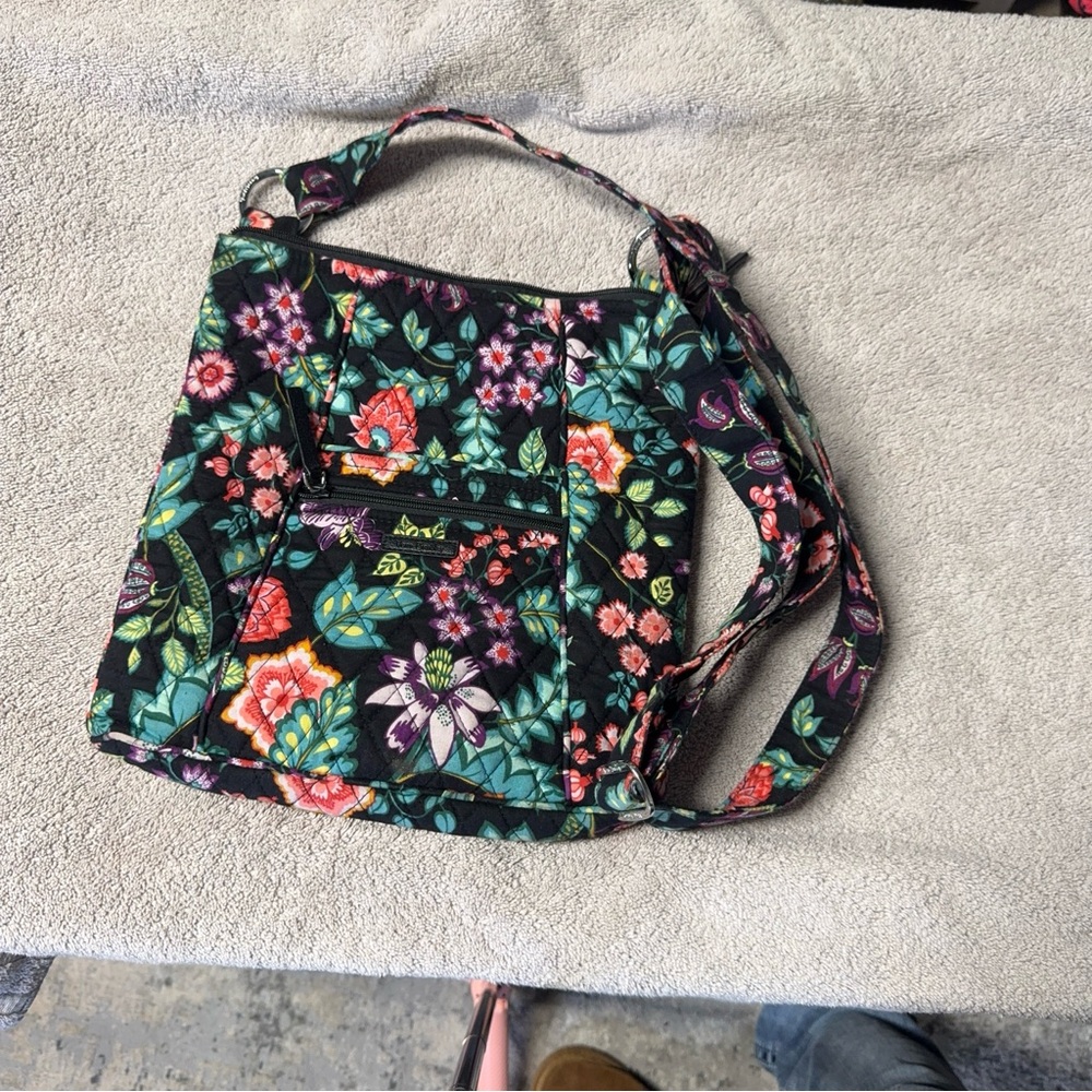 Vera Bradley Black Floral Crossbody Bag